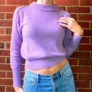 Free People cropped cashmere sweater lilac lavender like new